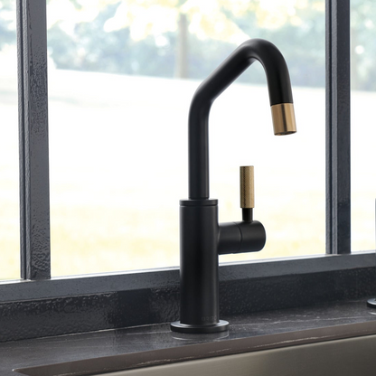 Brizo Litze RO Beverage Faucet with Angled Spout and Knurled Handle - 61363LFC