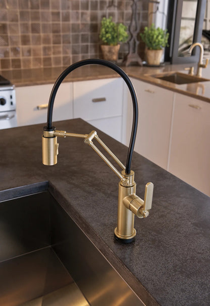 Brizo Litze Bar Faucet with Arc Spout and Industrial Handle Kit - 61044LF