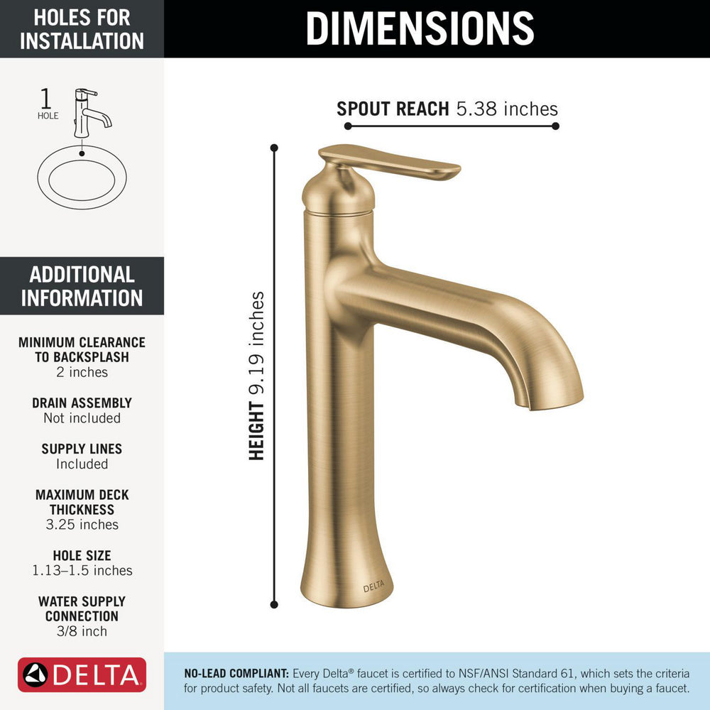Delta 645 Bonacci Champagne Bronze - specifications