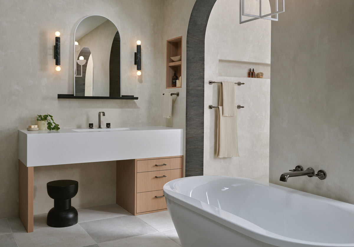 Brizo T70467 BNX, installation inspiration; additional fixtures and separately required components shown are sold separately.