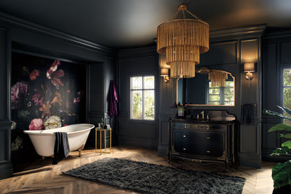 Brizo T70476 in PG, installation inspiration; other fixtures and optional accessories shown are sold separately.