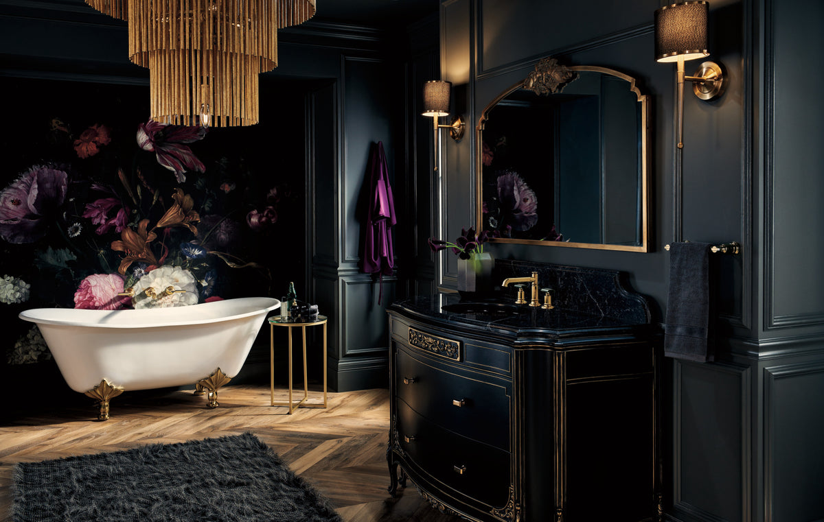 Brizo T70476 in PG, installation inspiration; other fixtures and optional accessories shown are sold separately.