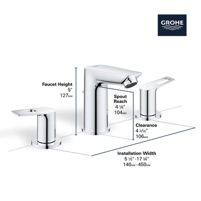 Grohe 8-Inch Widespread 2-Handle M-Size Bathroom Faucet, 1.2 GPM