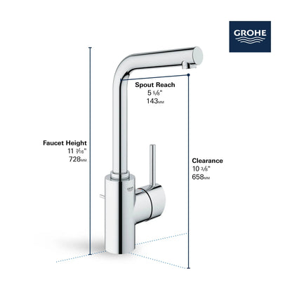 Grohe Concetto Single Hole Single-Handle L-Size Bathroom Faucet 4.5 L/min (1.2 gpm) - 23737