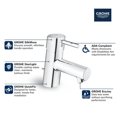 Grohe Concetto Single Hole Single-Handle XS-Size Bathroom Faucet 1.2 gpm - 34702