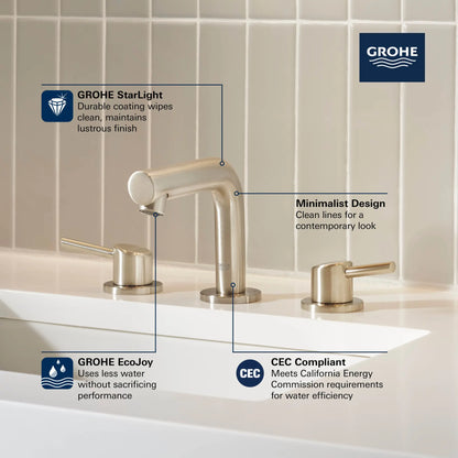 Grohe Concetto 8" Widespread 2-Handle S-Size Bathroom Faucet 4.5 L/min (1.2 GPM) - 20572