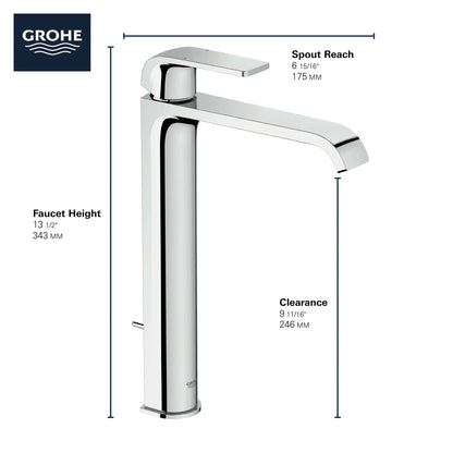 Grohe Defined Single Hole Single-Handle Deck Mount Vessel Sink Faucet 4.5 L/min (1.2 gpm) - 23869