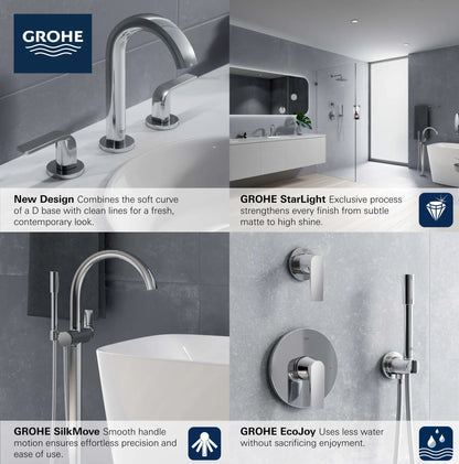 Grohe Defined Single-Handle Freestanding Tub Faucet with 1.75 GPM Hand Shower
