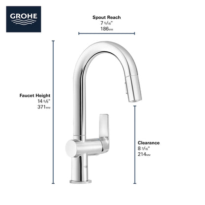 Grohe Defined Single-Handle Pull Down Dual Spray Bar Faucet 1.75 gpm - 30378