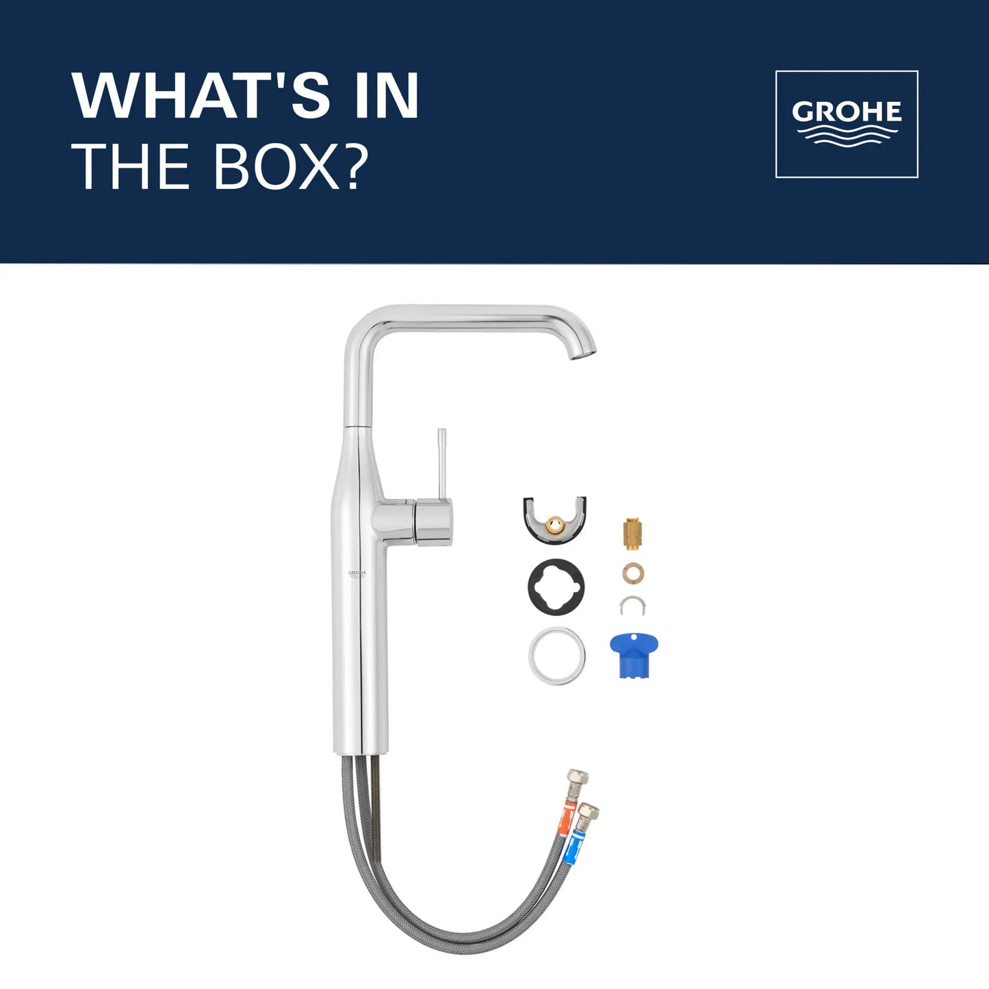 Grohe Essence Single Hole Single-Handle Deck Mount Vessel Sink Faucet 4.5 L/min (1.2 gpm) - 23538