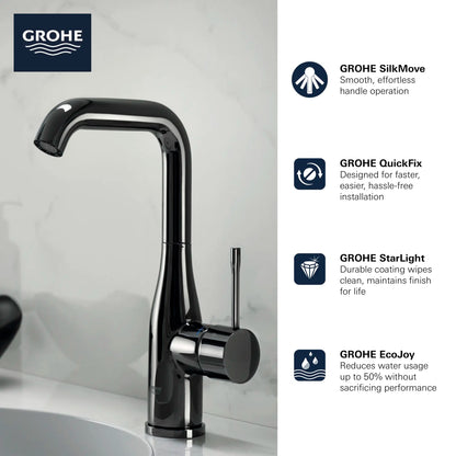 Grohe Essence Single Hole Single-Handle L-Size Bathroom Faucet 4.5 L/min (1.2 gpm) - 23486