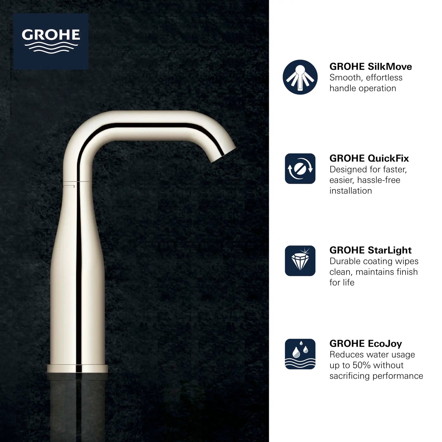 Grohe Essence Single Hole Single-Handle M-Size Bathroom Faucet 4.5 L/min (1.2 gpm) - 23485