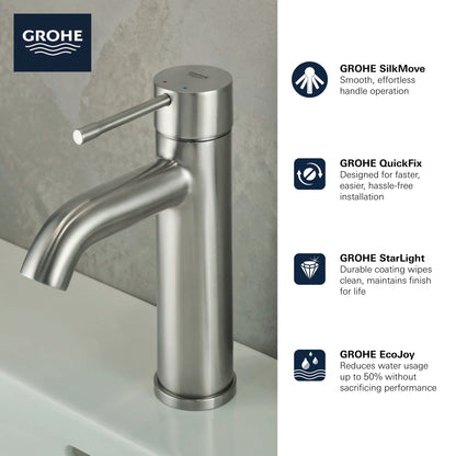 Grohe Single Hole Single-Handle S-Size Bathroom Faucet 4.5 L/min (1.2 gpm) - 23592
