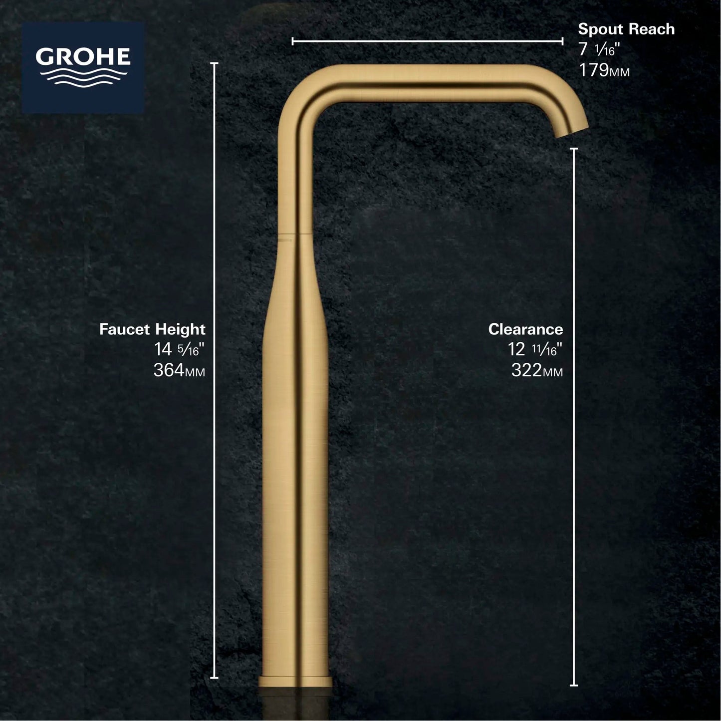 Grohe Essence Single Hole Single-Handle Deck Mount Vessel Sink Faucet 4.5 L/min (1.2 gpm) - 23538