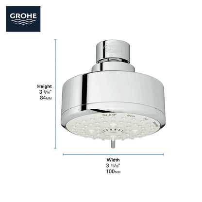 Grohe Tempesta Cosmopolitan 100 Shower Head, 4" - 4 Sprays, 6.6 L/min (1.75 gpm) - 26043