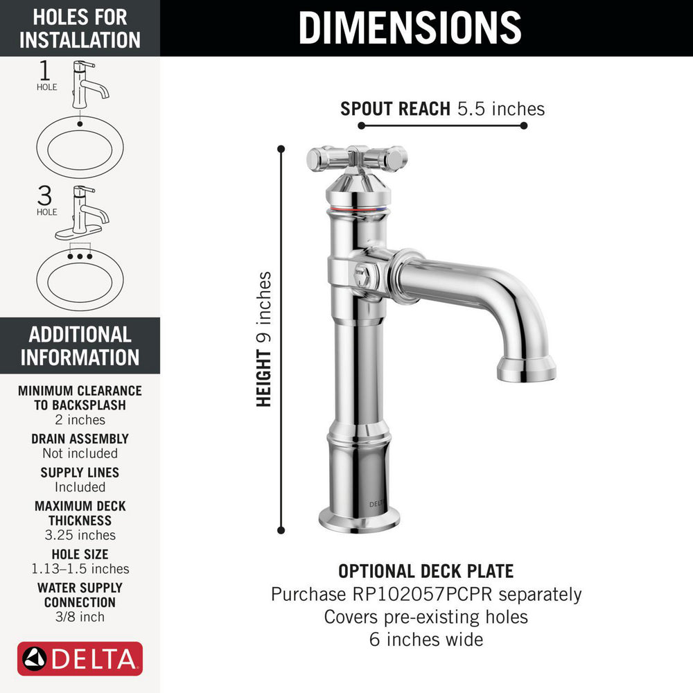 Delta Broderick Single Handle Bathroom Faucet - 687