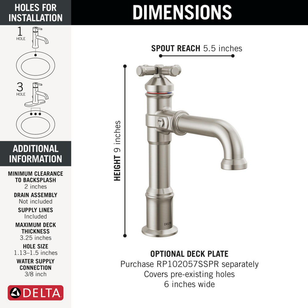 Delta Broderick Single Handle Bathroom Faucet - 687