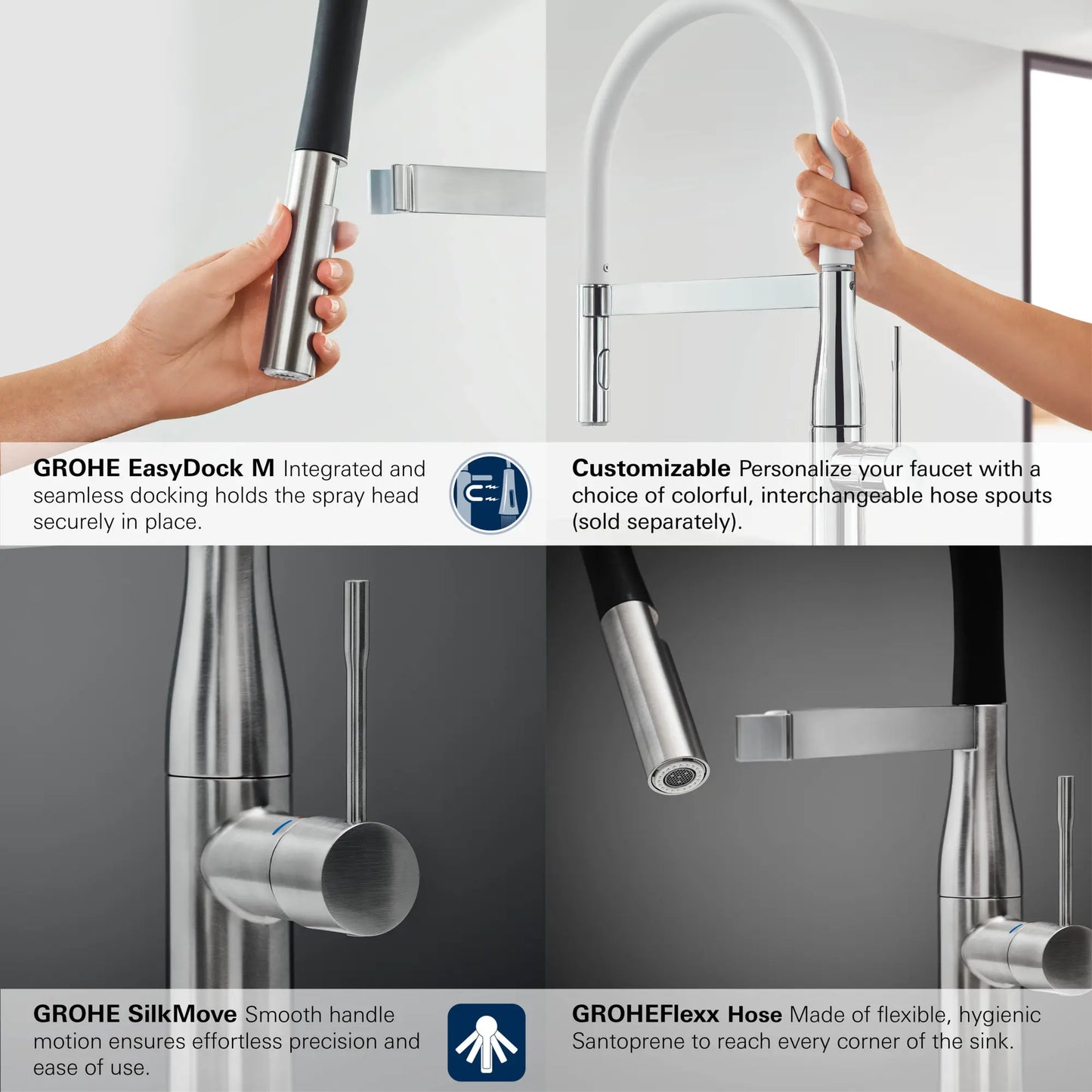 Grohe Essence Single-Handle Semi-Pro Dual Spray Kitchen Faucet (1.75 gpm) - 30295