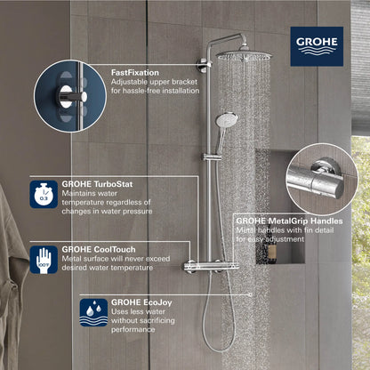 Grohe Euphoria 260 CoolTouch Thermostatic Shower System, 1.75 gpm - 26128