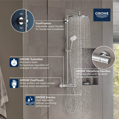 Grohe Euphoria 310 CoolTouch Thermostatic Shower System, 1.75gpm - 26726