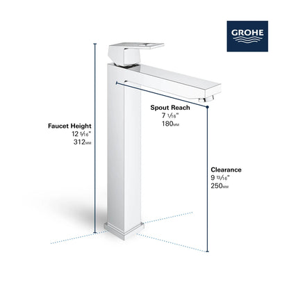 Grohe Eurocube Single Hole Single-Handle Deck Mount Vessel Sink Faucet 4.5 L/min (1.2 gpm) - 23671