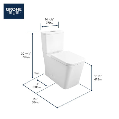 Grohe Eurocube Two-Piece Elongated Dual Flush Toilet 1.28/1.0 GPF - 39661