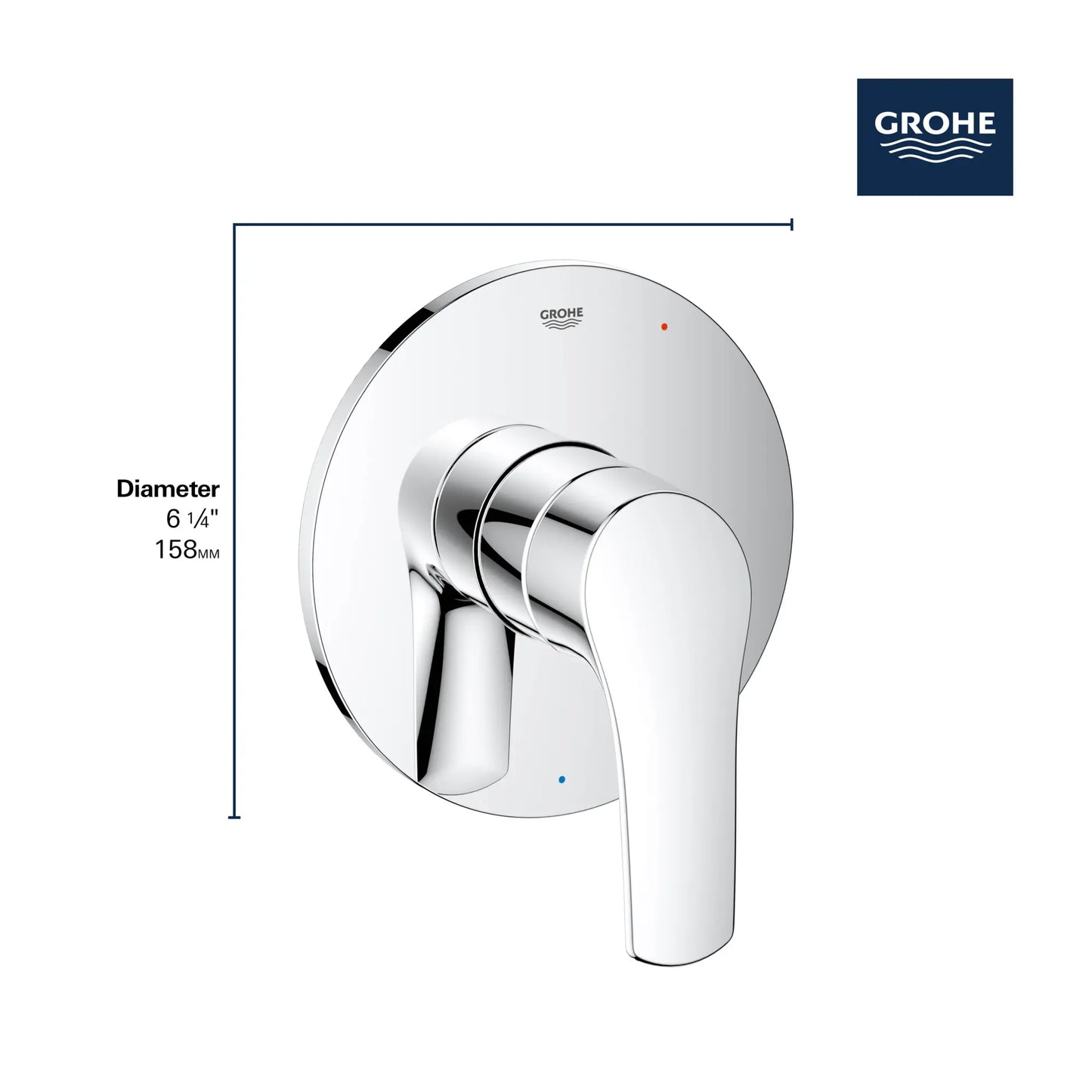 Grohe Eurosmart Pressure Balance Valve Trim with Cartridge - 19458