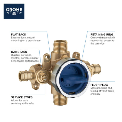 Grohe GrohSafe™ 3.0  Pressure Balance Rough-In Valve 1/2" PEX Cold Expansion