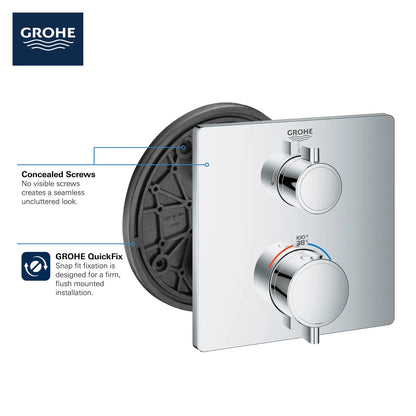 Grohe Grohtherm Dual Function 2-Handle Thermostatic Valve Trim - 24111