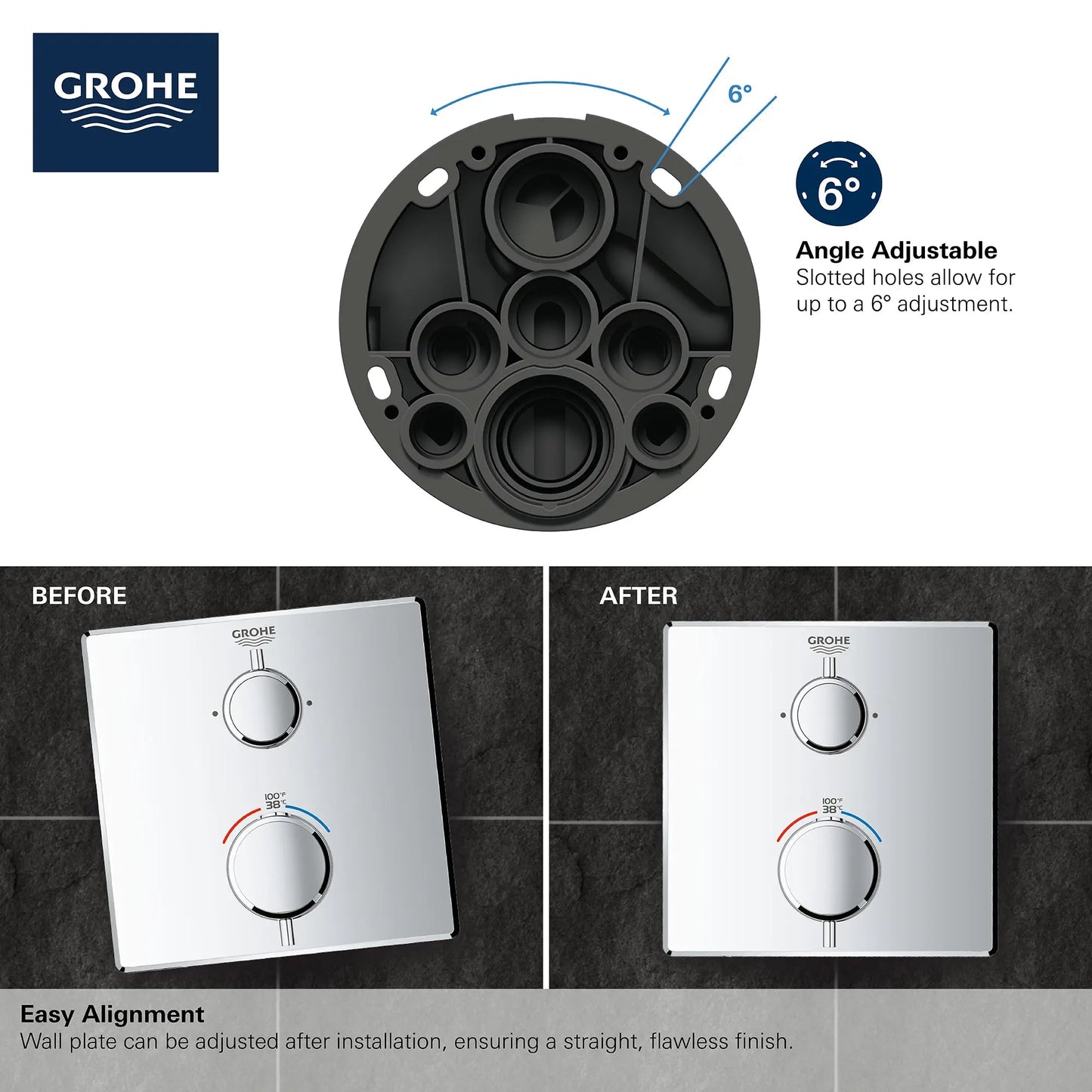 Grohe Grohtherm Dual Function 2-Handle Thermostatic Valve Trim - 24111