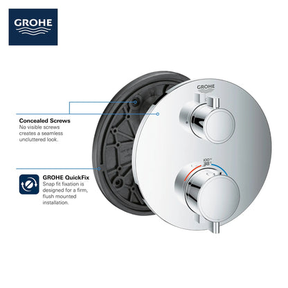 Grohe Grohtherm Dual Function 2-Handle Thermostatic Valve Trim - 24133