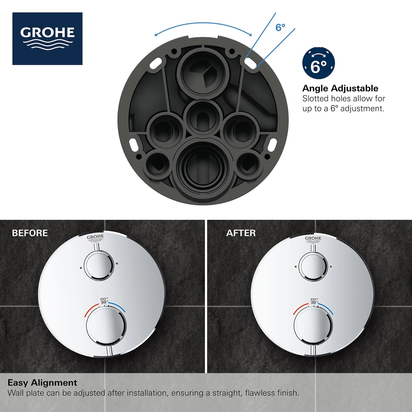 Grohe Grohtherm Dual Function 2-Handle Thermostatic Valve Trim - 24133