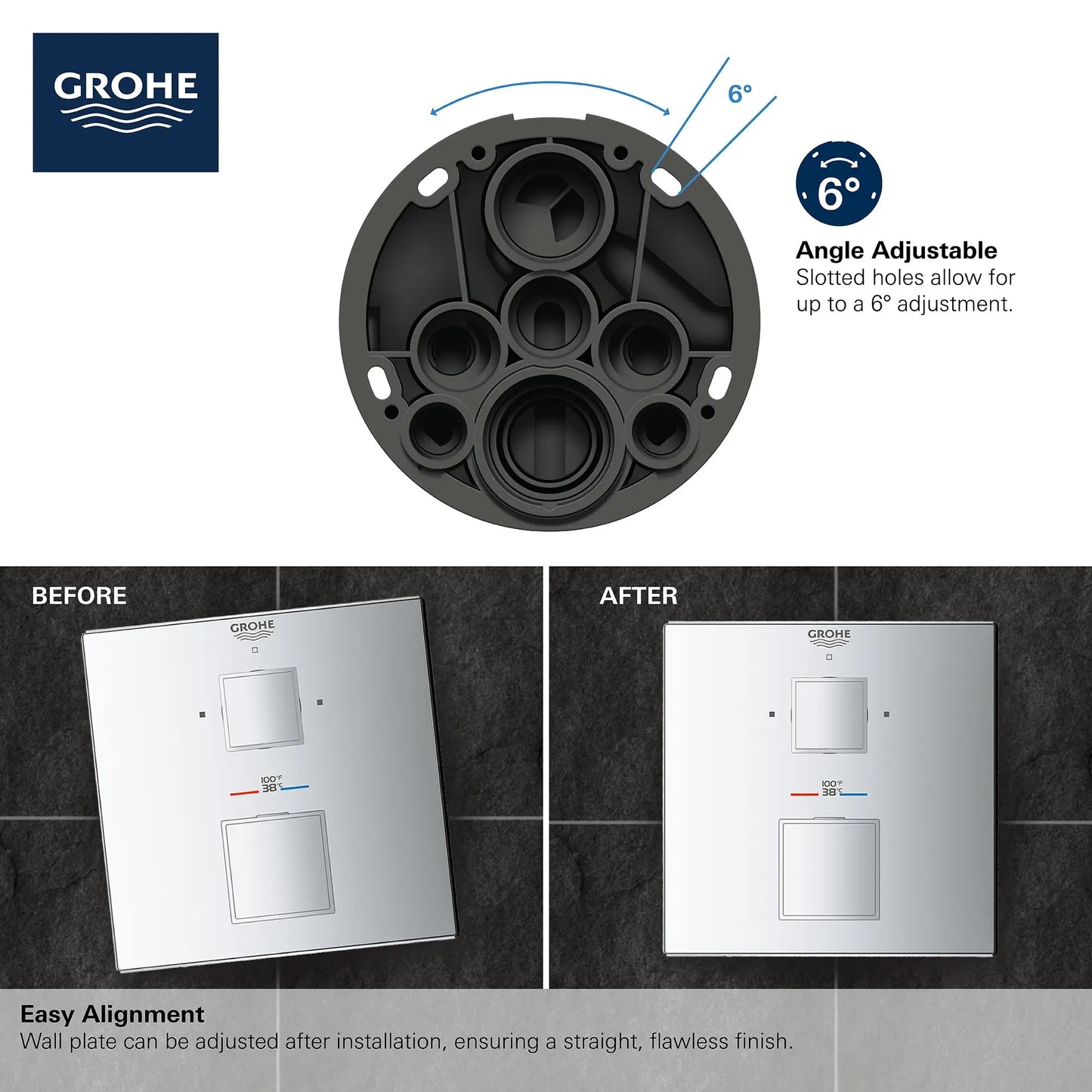 Grohe Grohtherm Cube Dual Function 2-Handle Thermostatic Valve Trim - 24158