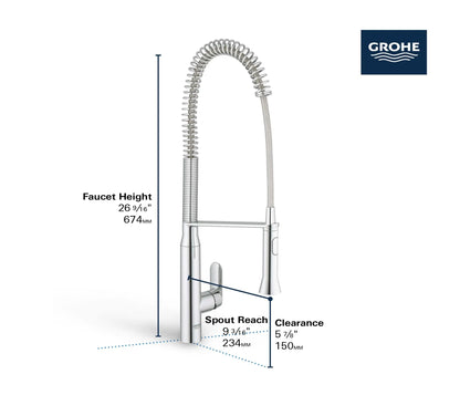 Grohe K7 Single-Handle Semi-Pro Dual Spray Kitchen Faucet 1.75 GPM