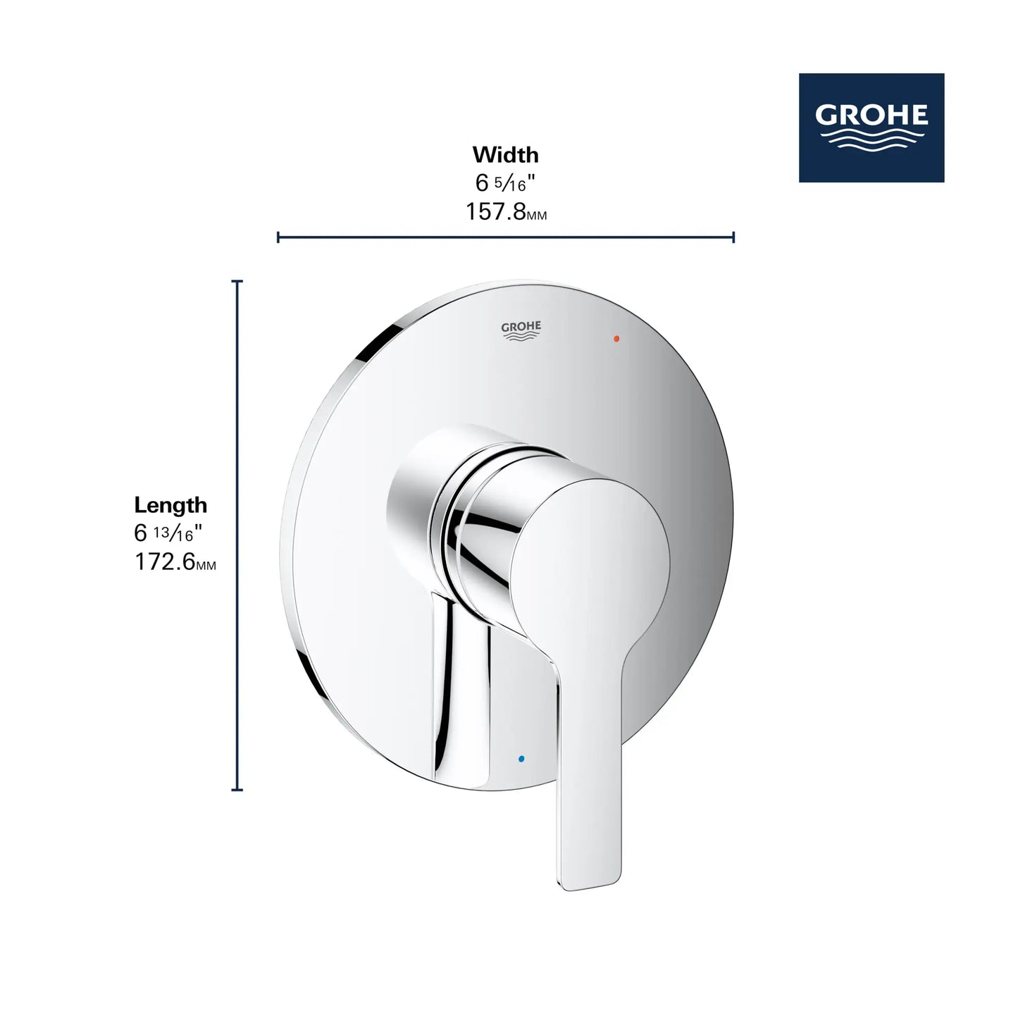 Grohe Lineare Pressure Balance Valve Trim with Cartridge - 29330