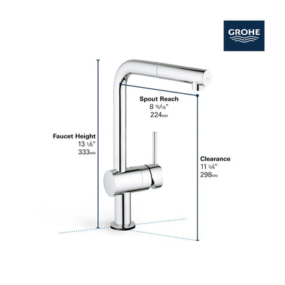 Grohe Minta Single-Handle Pull-Out Kitchen Faucet Single Spray 1.75 GPM with Touch Technology - 30218