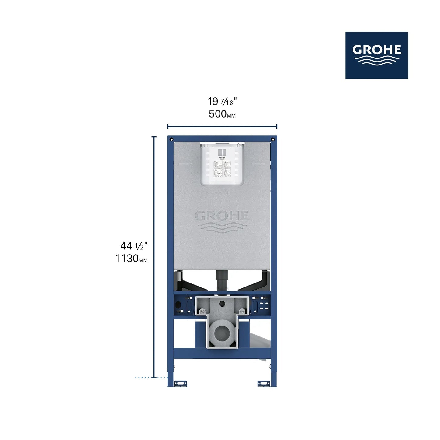 Grohe 39602000 Rapid SLX 2” X 6” In-Wall Carrier For Toilet