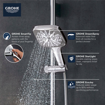 Grohe Rainshower SmartActive Hand Shower - 3 Sprays, 6.6 L/min (1.75 gpm) - 26552