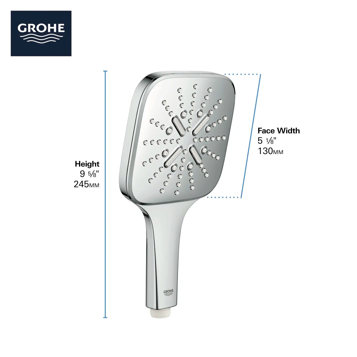 Grohe Rainshower SmartActive Hand Shower - 3 Sprays, 6.6 L/min (1.75 gpm) - 26552
