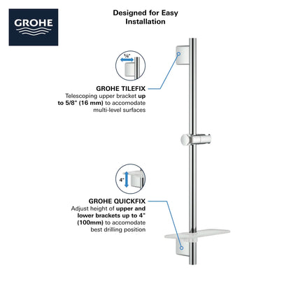 Grohe Rainshower SmartActive 36" Shower Slide Bar - 26603