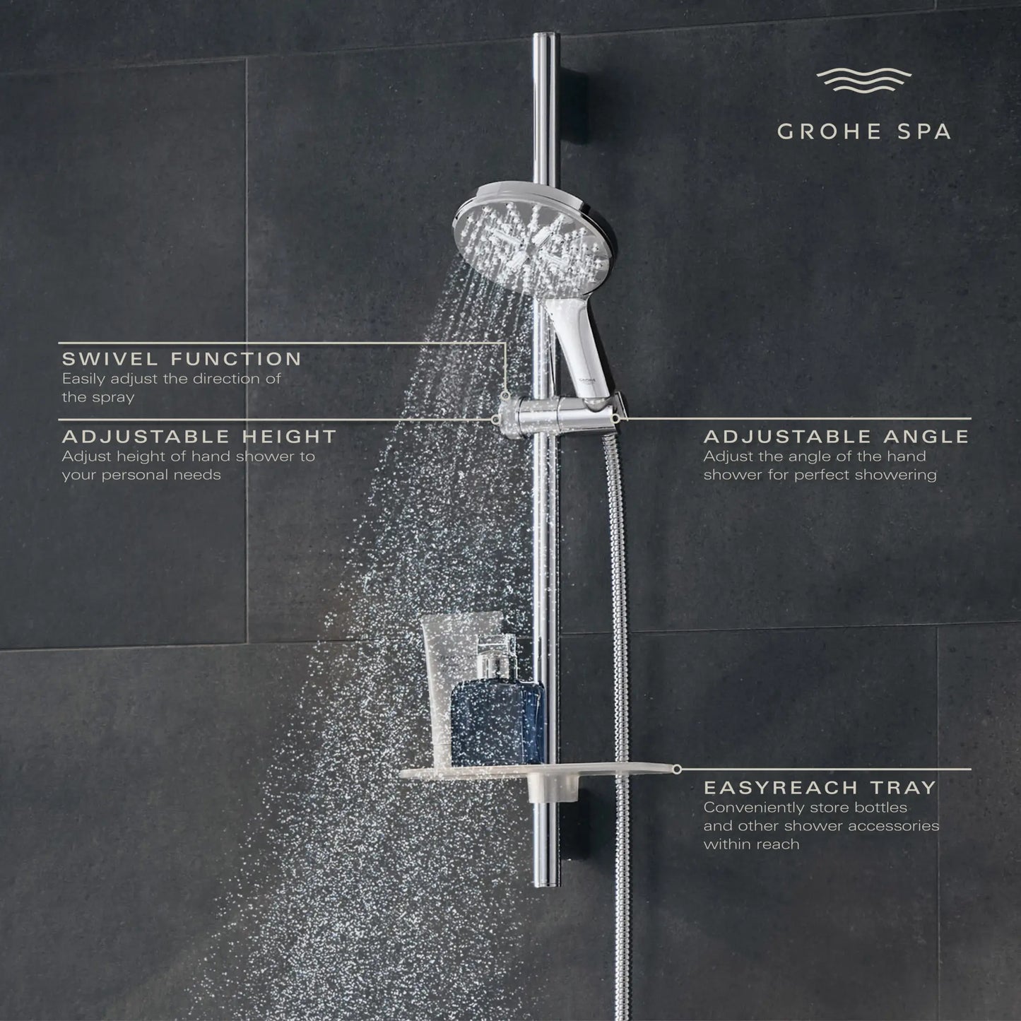 Grohe Rainshower SmartActive 36" Shower Slide Bar - 26603