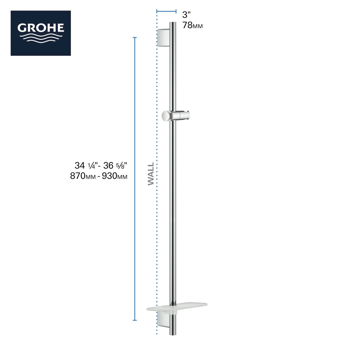 Grohe Rainshower SmartActive 36" Shower Slide Bar - 26603