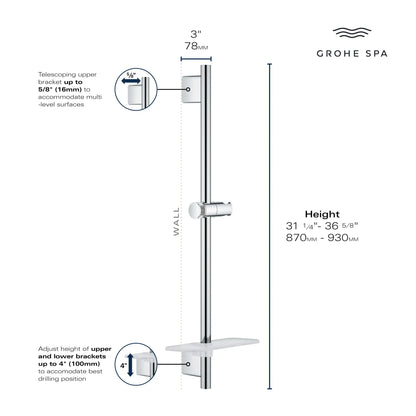 Grohe Rainshower SmartActive 36" Shower Slide Bar - 26603