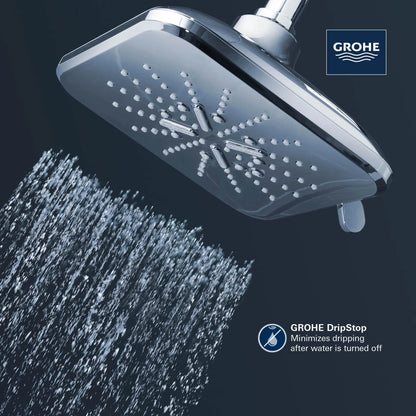 Grohe Rainshower SmartActive Shower Head, 6-1/2" - 3 Sprays, 1.75 GPM (6.6 L/min) - 26797