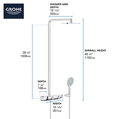 Grohe Rainshower SmartControl Thermostatic Shower System - 26379