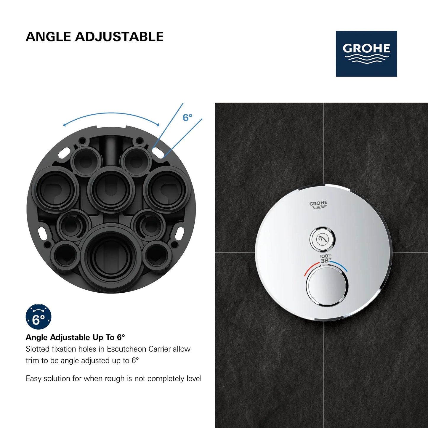 Grohe Grohtherm SmartControl Single Function Thermostatic Valve Trim - 29136