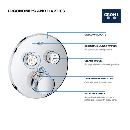 Grohe Grohtherm SmartControl Dual Function Thermostatic Valve Trim - 29137