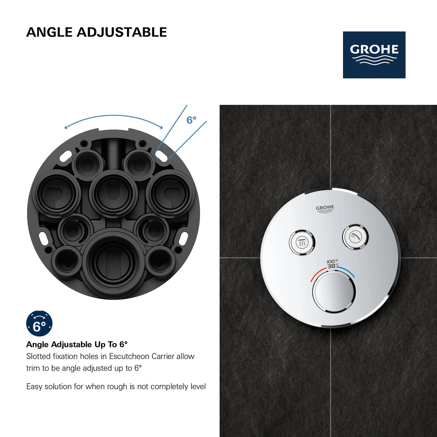 Grohe Grohtherm SmartControl Dual Function Thermostatic Valve Trim - 29137
