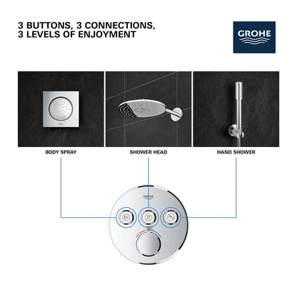 Grohe Grohtherm SmartControl Triple Function Thermostatic Valve Trim - 29138