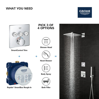 Grohe Grohtherm Smartcontrol Triple Function Thermostatic Valve Trim - 29142